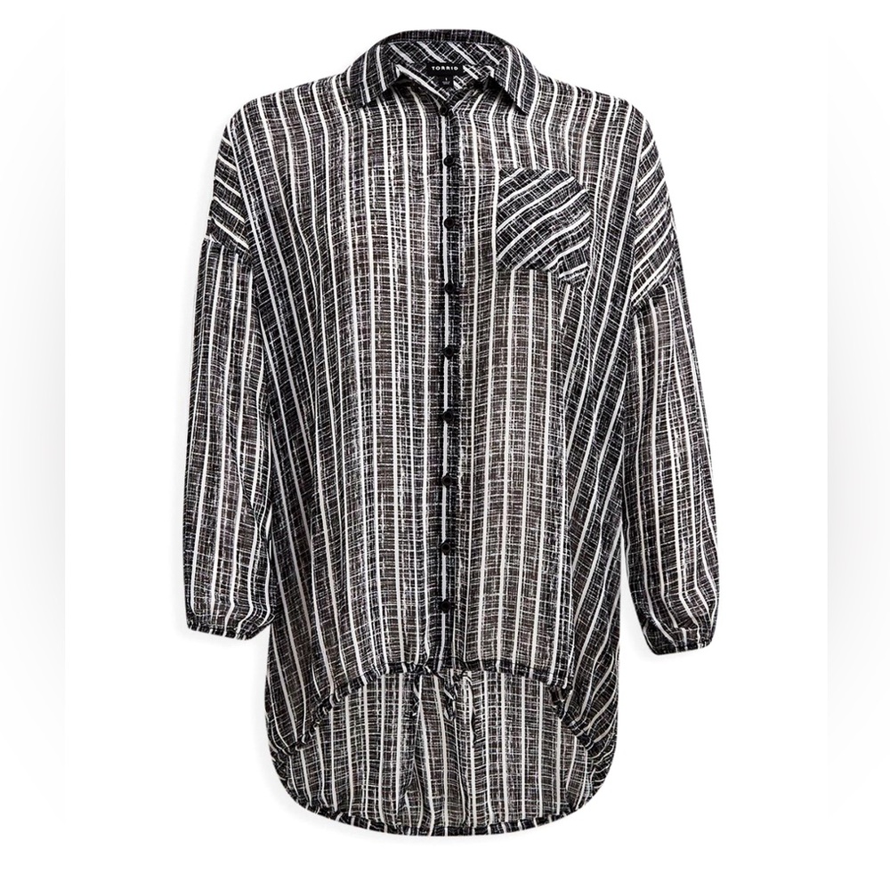 Torrid Monochrome Sheer Blouse